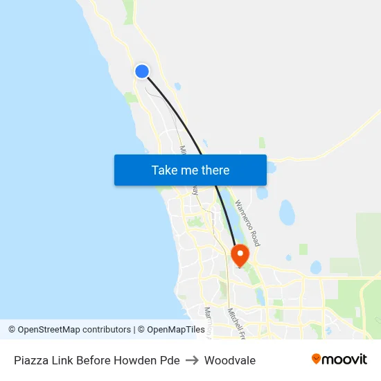 Piazza Link Before Howden Pde to Woodvale map