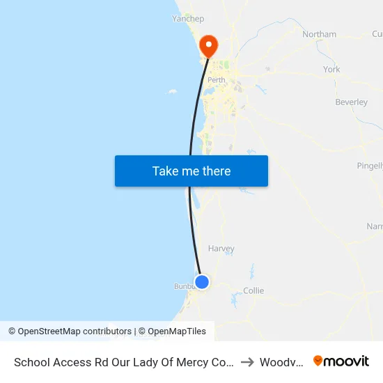 School Access Rd Our Lady Of Mercy College to Woodvale map