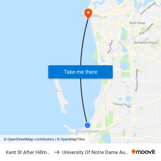 Kent St After Hillman St to University Of Notre Dame Australia map