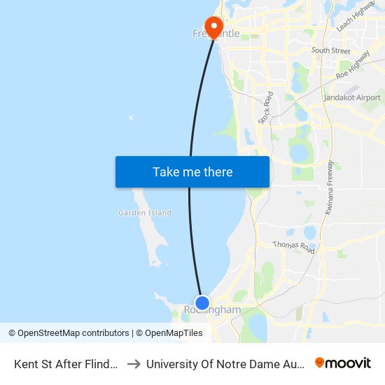 Kent St After Flinders L to University Of Notre Dame Australia map