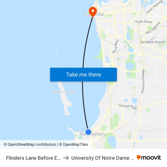 Flinders Lane Before Emma St to University Of Notre Dame Australia map