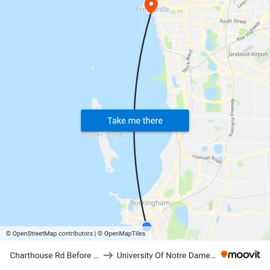 Charthouse Rd Before Coral Rd to University Of Notre Dame Australia map