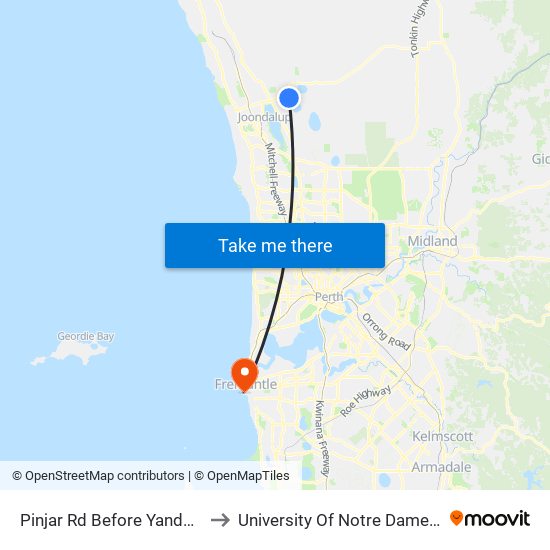 Pinjar Rd Before Yandella Prom to University Of Notre Dame Australia map