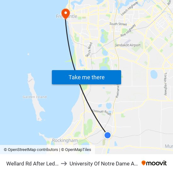 Wellard Rd After Leda Bvd to University Of Notre Dame Australia map