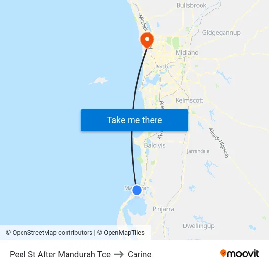 Peel St After Mandurah Tce to Carine map
