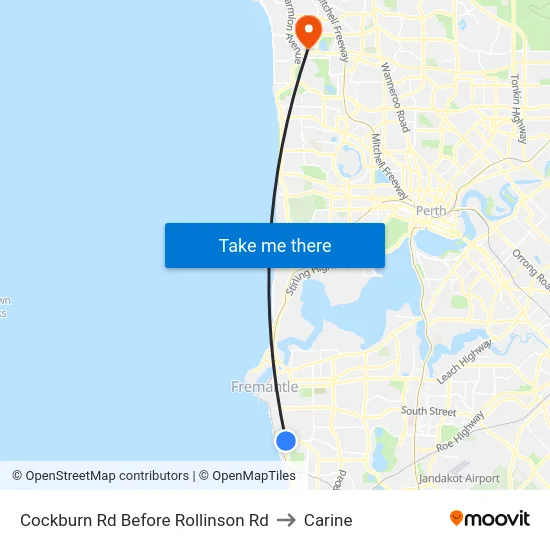 Cockburn Rd Before Rollinson Rd to Carine map