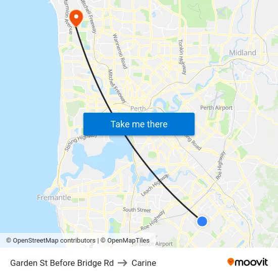 Garden St Before Bridge Rd to Carine map