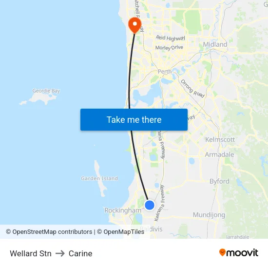 Wellard Stn to Carine map