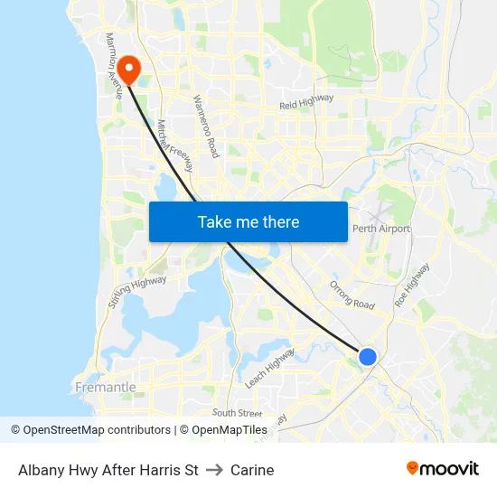 Albany Hwy After Harris St to Carine map