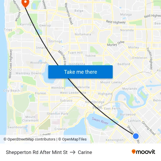 Shepperton Rd After Mint St to Carine map