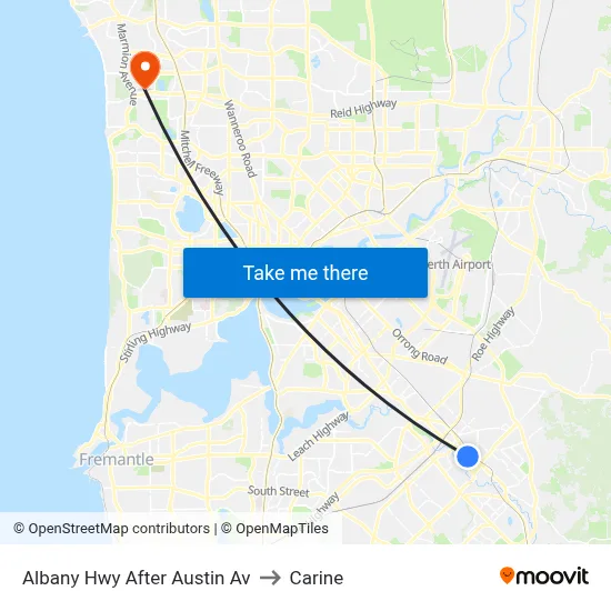 Albany Hwy After Austin Av to Carine map