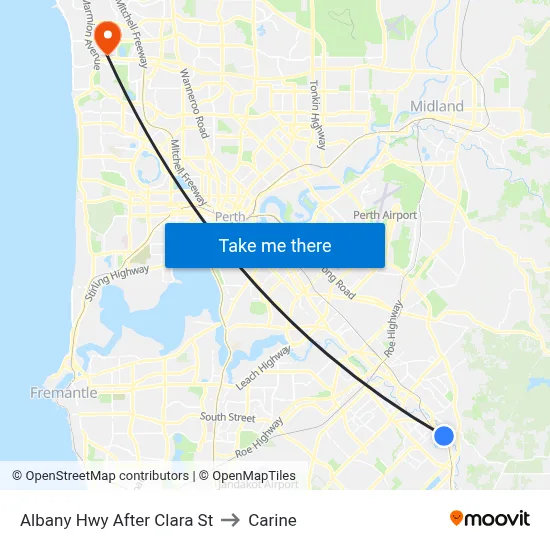 Albany Hwy After Clara St to Carine map