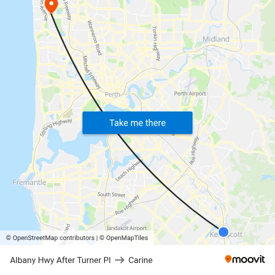 Albany Hwy After Turner Pl to Carine map