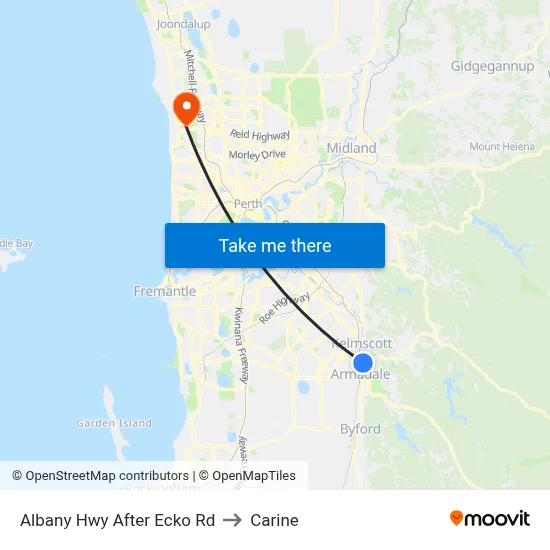 Albany Hwy After Ecko Rd to Carine map