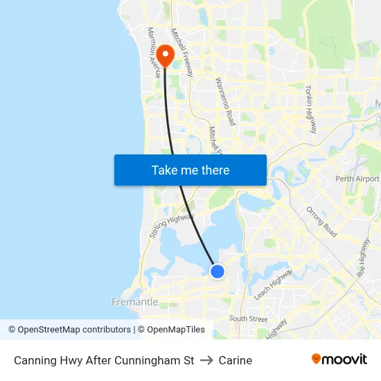 Canning Hwy After Cunningham St to Carine map
