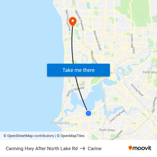 Canning Hwy After North Lake Rd to Carine map