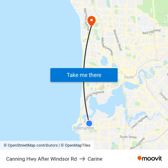 Canning Hwy After Windsor Rd to Carine map