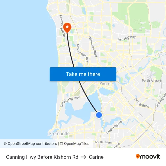 Canning Hwy Before Kishorn Rd to Carine map