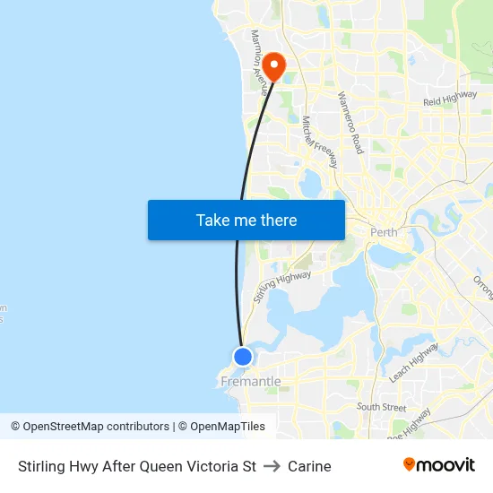 Stirling Hwy After Queen Victoria St to Carine map
