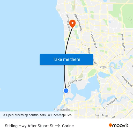 Stirling Hwy After Stuart St to Carine map
