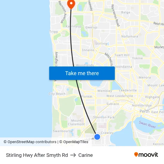 Stirling Hwy After Smyth Rd to Carine map