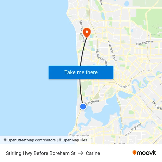 Stirling Hwy Before Boreham St to Carine map
