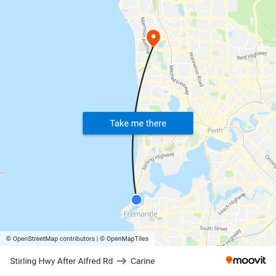 Stirling Hwy After Alfred Rd to Carine map