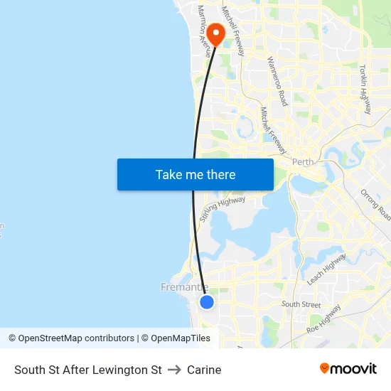 South St After Lewington St to Carine map
