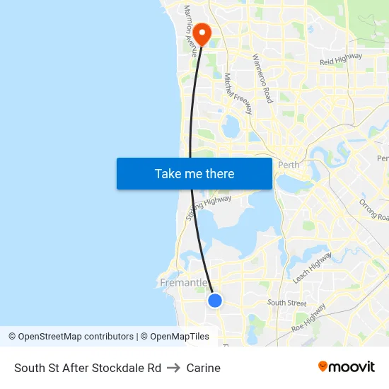 South St After Stockdale Rd to Carine map
