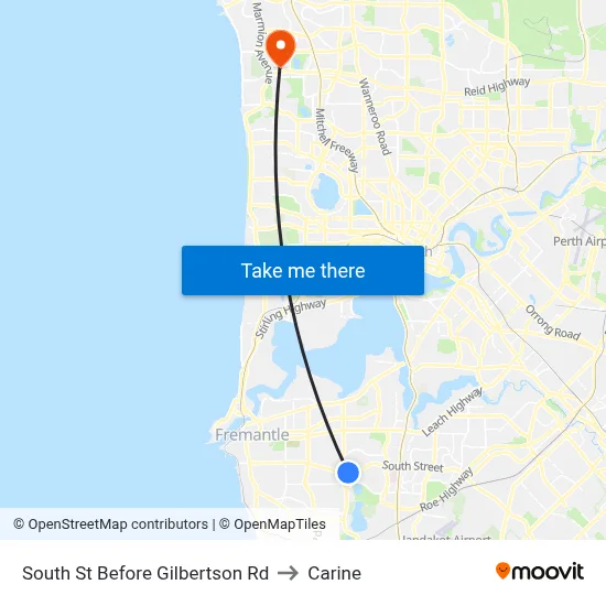 South St Before Gilbertson Rd to Carine map