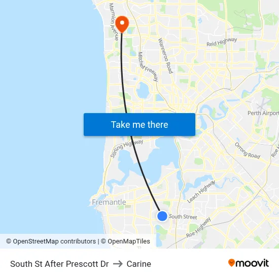 South St After Prescott Dr to Carine map