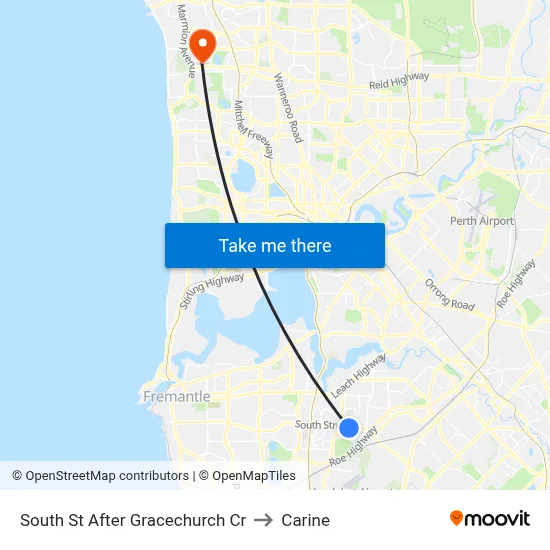 South St After Gracechurch Cr to Carine map
