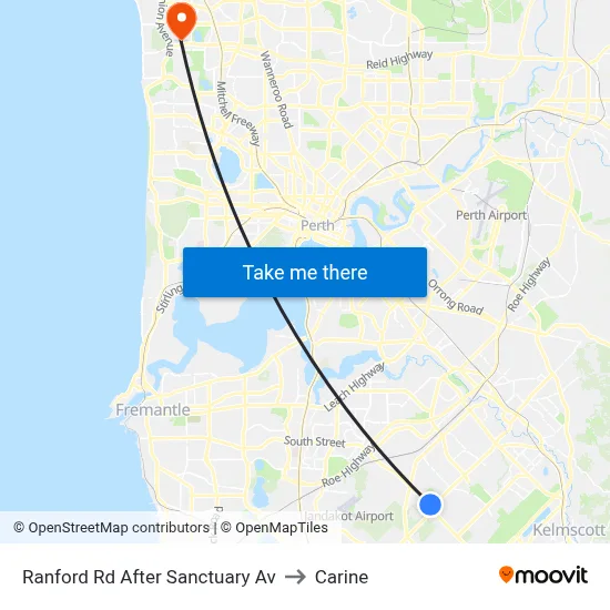 Ranford Rd After Sanctuary Av to Carine map
