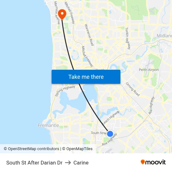 South St After Darian Dr to Carine map