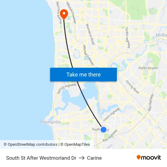 South St After Westmorland Dr to Carine map