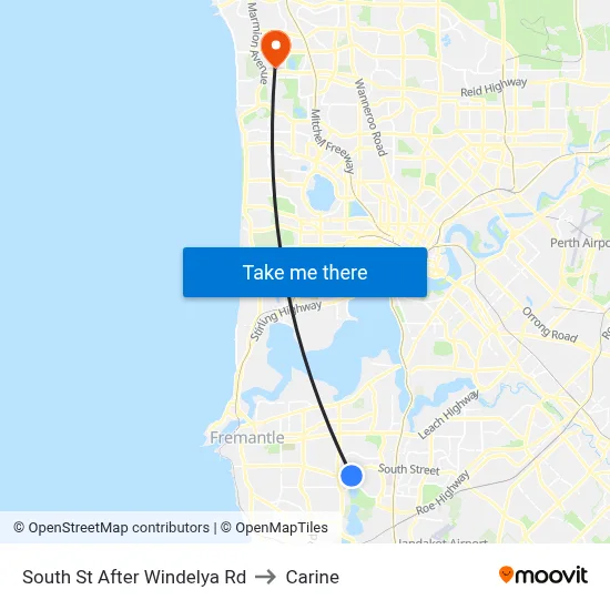 South St After Windelya Rd to Carine map