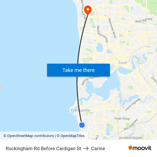 Rockingham Rd Before Cardigan St to Carine map