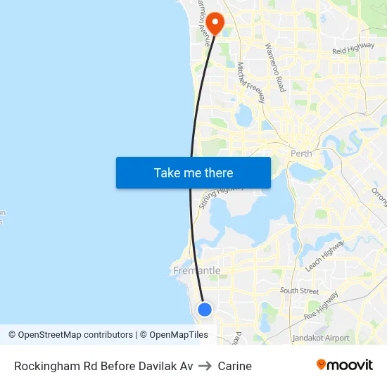 Rockingham Rd Before Davilak Av to Carine map