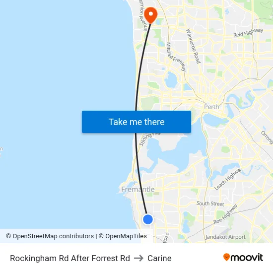 Rockingham Rd After Forrest Rd to Carine map