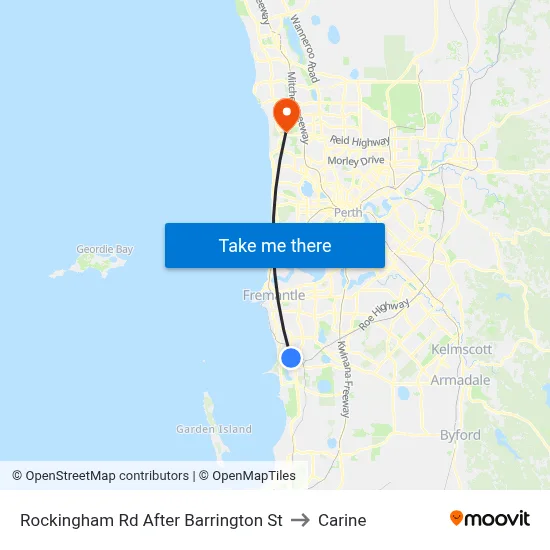 Rockingham Rd After Barrington St to Carine map