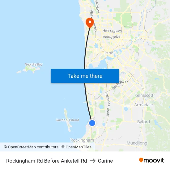 Rockingham Rd Before Anketell Rd to Carine map