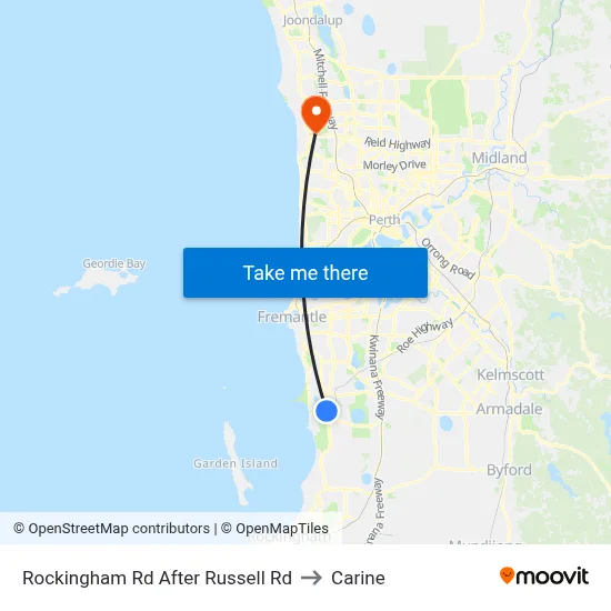 Rockingham Rd After Russell Rd to Carine map