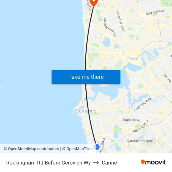 Rockingham Rd Before Gerovich Wy to Carine map