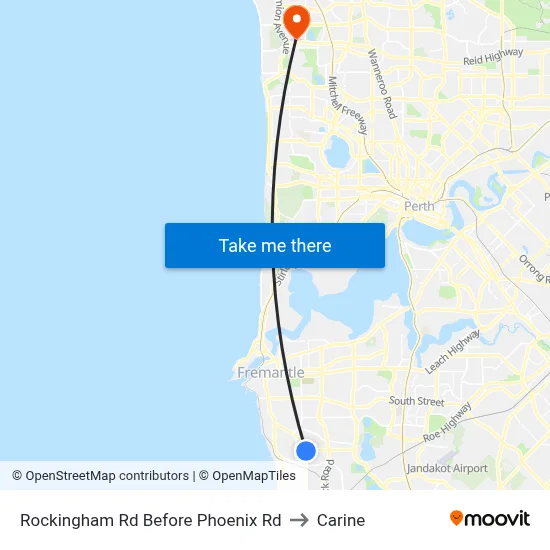Rockingham Rd Before Phoenix Rd to Carine map