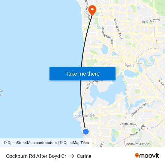 Cockburn Rd After Boyd Cr to Carine map