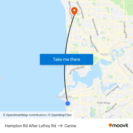 Hampton Rd After Lefroy Rd to Carine map