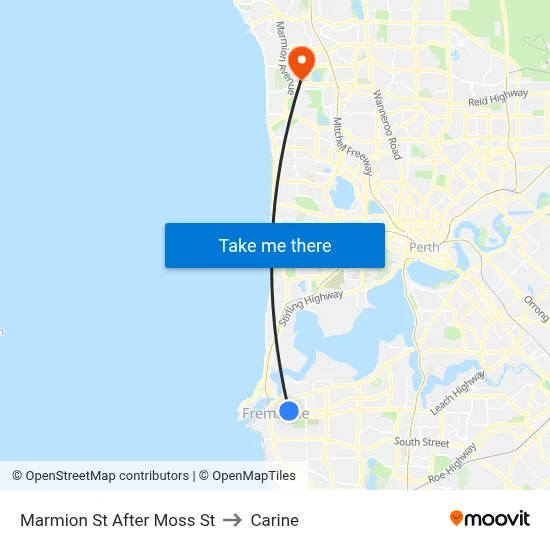 Marmion St After Moss St to Carine map