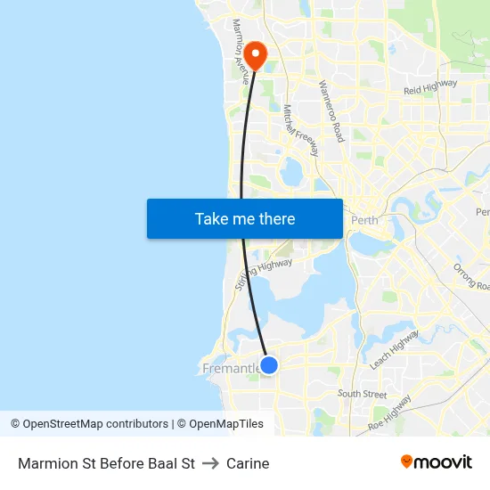 Marmion St Before Baal St to Carine map