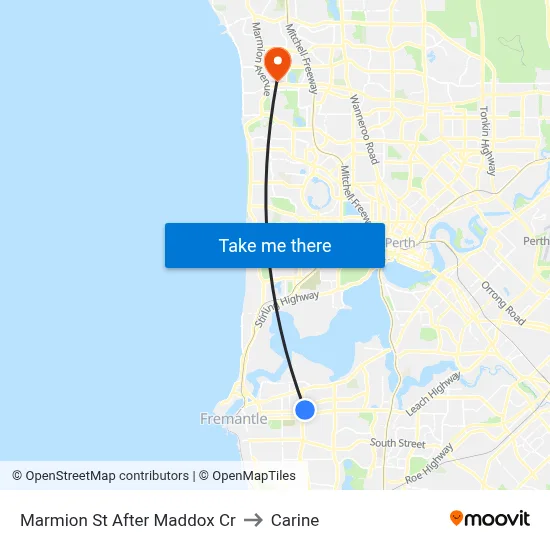 Marmion St After Maddox Cr to Carine map