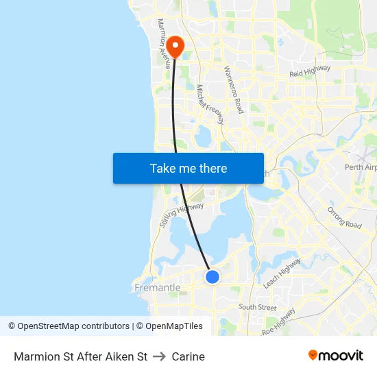 Marmion St After Aiken St to Carine map